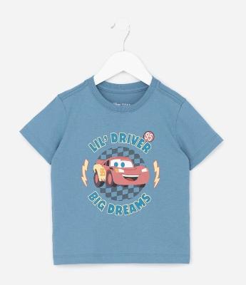 Camiseta Infantil em Algodão Estampa Carros - Tam 1 a 6 Anos