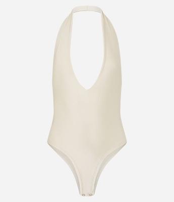 Body Frente Única em Microfibra com Decote Profundo