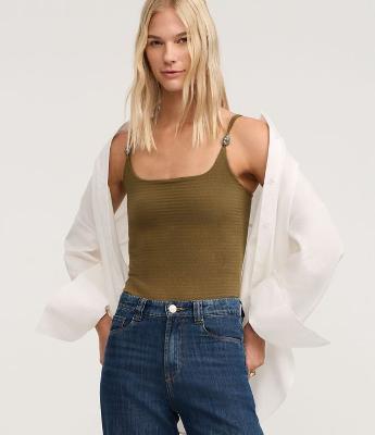 Body Texturizado em Poliamida com Aviamento na Alça Dupla