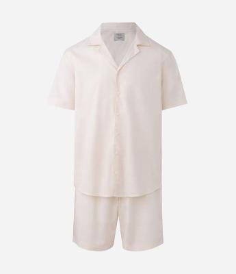 Pijama Americano Curto em Algodão com Camisa de Botões e Shorts
