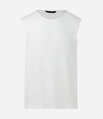 Regata Regular em Algodão com Textura Tricô