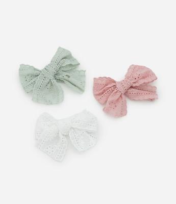 Kit 03 Presilhas Infantis de Lacinhos em Broderie - Tam U