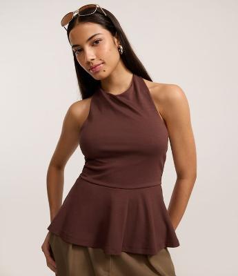 Blusa Frente Única com Peplum