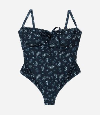 Maiô em Microfibra com Estampa Paisley Curve & Plus Size