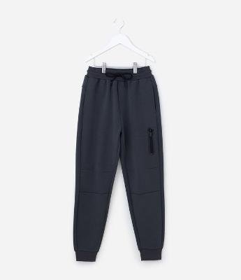 Calça Infantil em Moletom e Bolso com Zíper - Tam 5 a 14 Anos