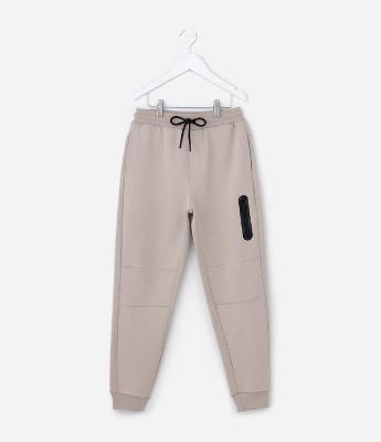 Calça Infantil em Moletom e Bolso com Zíper - Tam 5 a 14 Anos