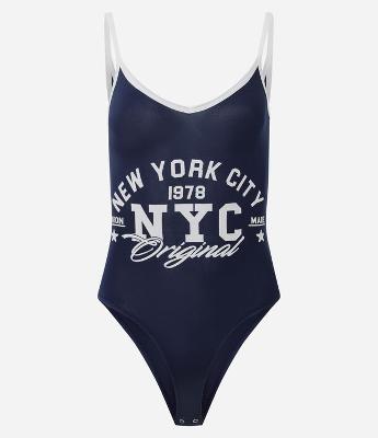 Body em Poliamida com Estampa New York City 1978