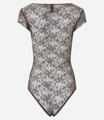 Body em Renda com Frufrus e Textura Floral