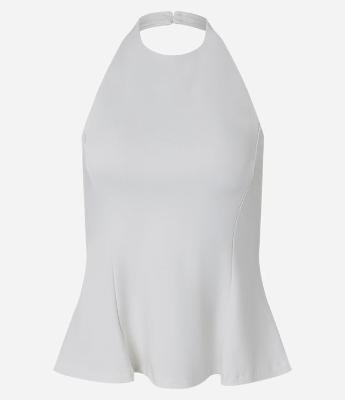 Blusa Frente Única e Peplum em Ponto Roma