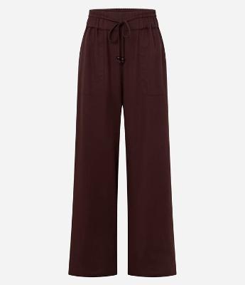 Calça Wide Leg em Viscolinho com Amarração