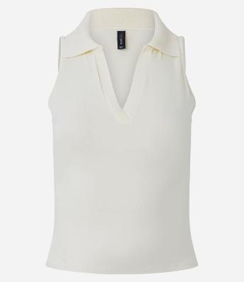 Blusa Polo em Decote V Sem Mangas