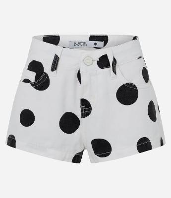 Short Micro Cintura Baixa em Jeans com Estampa Poá