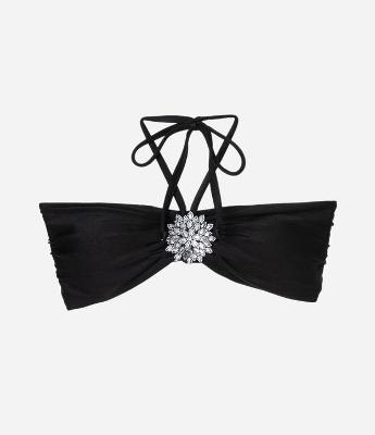 Biquini Top Bandeau em Microfibra com Amarração no Pescoço