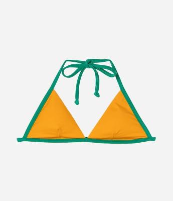 Biquíni Top Triângulo em Microfibra com Viés Contrastante
