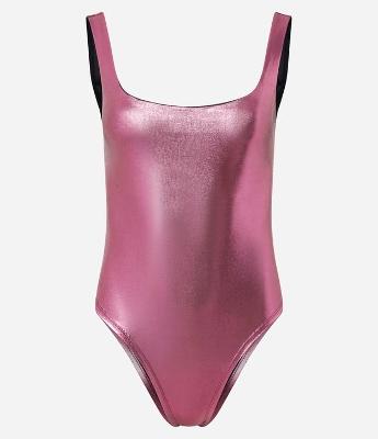 Body Ajustado em Flamê com Metalizado Holográfico