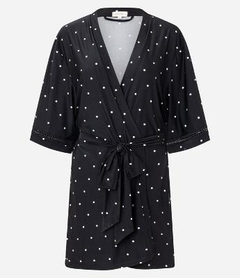 Robe Curto em Microfibra com Estampa Poa