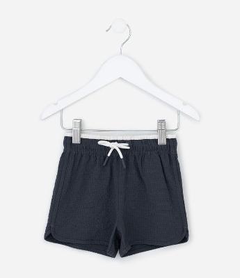 Bermuda Infantil Texturizada Quadriculada - Tam 1 a 6 Anos
