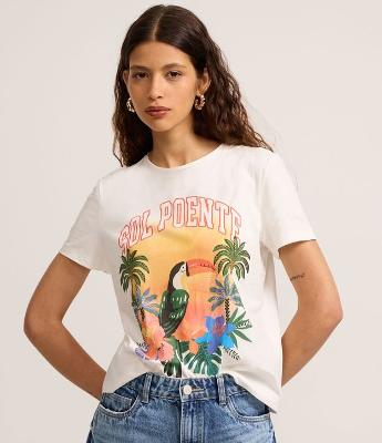 Camiseta Manga Curta em Algodão com Estampa