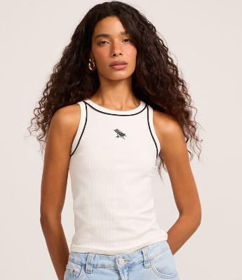 Regata em Ribana com Viés Contrastante e Bordado Ícone Cadeira de Praia