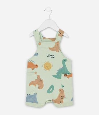 Jardineira Infantil com Estampa de Dinossauros – Tam RN a 18 Meses