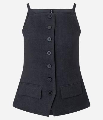 Colete Alongado em Alfaiataria com Alcinhas