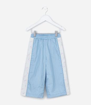 Calça Infantil Wide Leg em Microfibra com Recorte Lateral - Tam 1 A 6 Anos