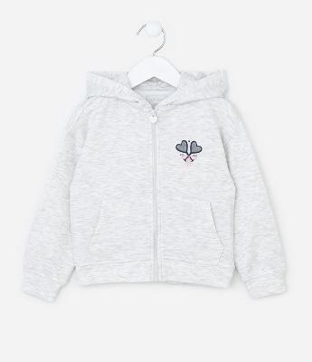 Casaco Infantil com Bordado de Coração – Tam 1 a 5/6 Anos