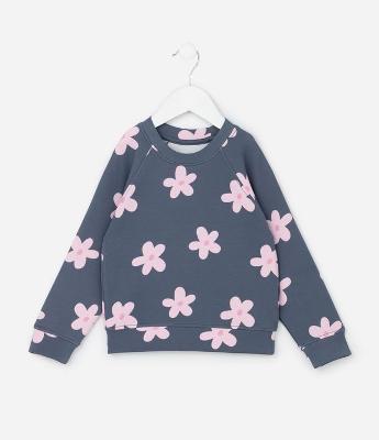Casaco Infantil em Moletom com Estampa Floral Bold – Tam 1 a 5/6 Anos