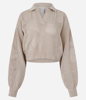 Blusa em Tricô com Gola Polo