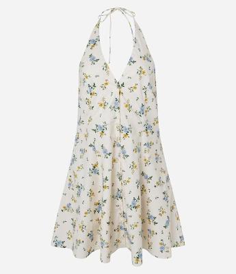 Vestido Frente Única em Tricoline com Estampa Floral Delicada