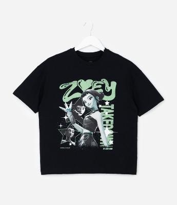 Camiseta Infantil com Estampa Huntrix Guerreiras do K-pop – Tam 5 a 16