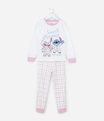 Pijama Infantil Longo com Estampa Stitch e Angel – Tam 5 a 14