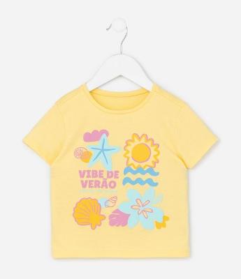 Camiseta Infantil com Estampa Ícones De Verão – Tam 1 a 5/6