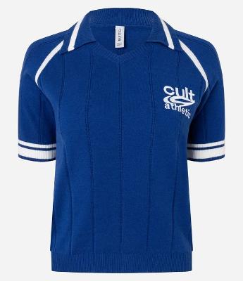 Camiseta Polo Esportiva em Tricô com Punho Listrado