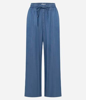 Calça Wide Leg em Liocel com Nervura