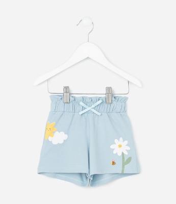 Short Clochard Infantil com Estampa Ícones – Tam 1 a 5/6