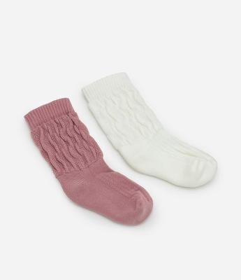 Kit 02 Meias Infantis Cano Médio Em Algodão - Tam 19/22 ao 31/34