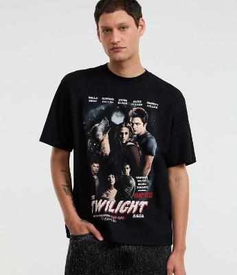 Camiseta Comfort em Algodão com Estampa Crepúsculo