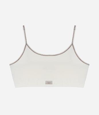 Sutiã Top em Poliamida sem Bojo com Detalhe Texturizado