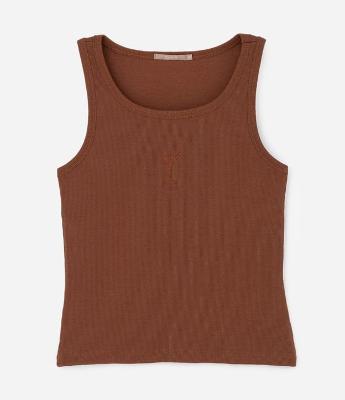 Regata em Ribana com Bordado Taça Curve & Plus Size