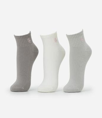 Kit 03 Meias Cano Alto em Algodão