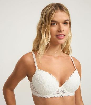 Sutiã Base com Bojo e Renda Floral