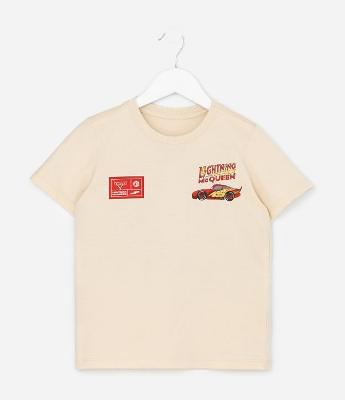Camiseta Infantil com Estampa Carros Relâmpago Mcqueen – Tam 2 A 8 Anos