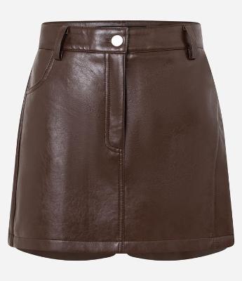 Short Saia em PU com Bolsos