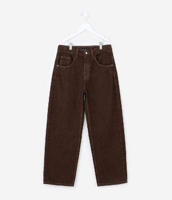 Calça Infantil Baggy em Sarja - Tam 5 a 14 Anos