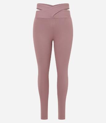 Calça Legging Esportiva em Microfibra com Cós Transpassado