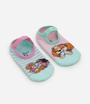 Kit 02 Meias Sapatilha com Antiderrapante Patrulha Canina