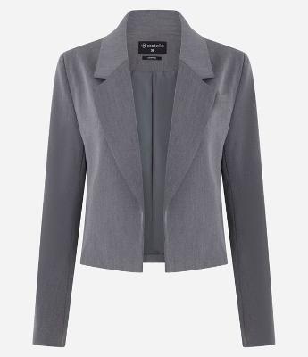Blazer Curto Alfaiataria com Lapela Estruturada
