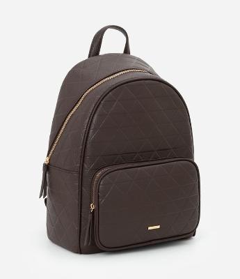 Mochila em PU com Alças para Mala e Espaço para Notebook