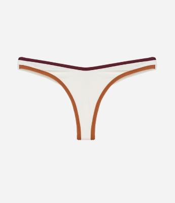 Biquini Calcinha Empina Bumbum Canelado com Viés Contrastantes